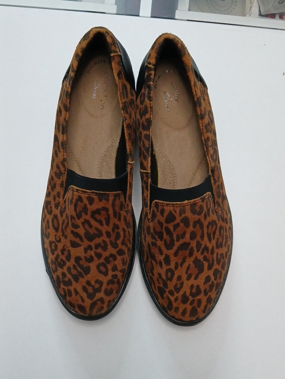 Clarks Leopard-Print Slip-On Flats - Brown and Black